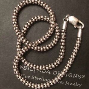 Silpada Vintage Sterling Silver Popcorn Chain 17 Inch Long 4mm Width Necklace